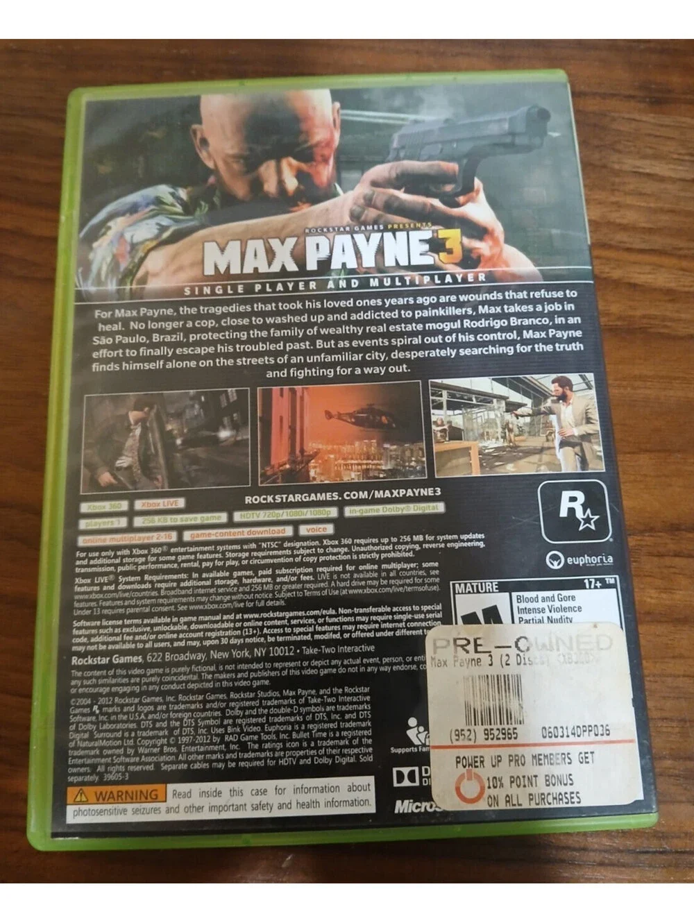 Max Payne 3 (Microsoft Xbox 360, 2012)